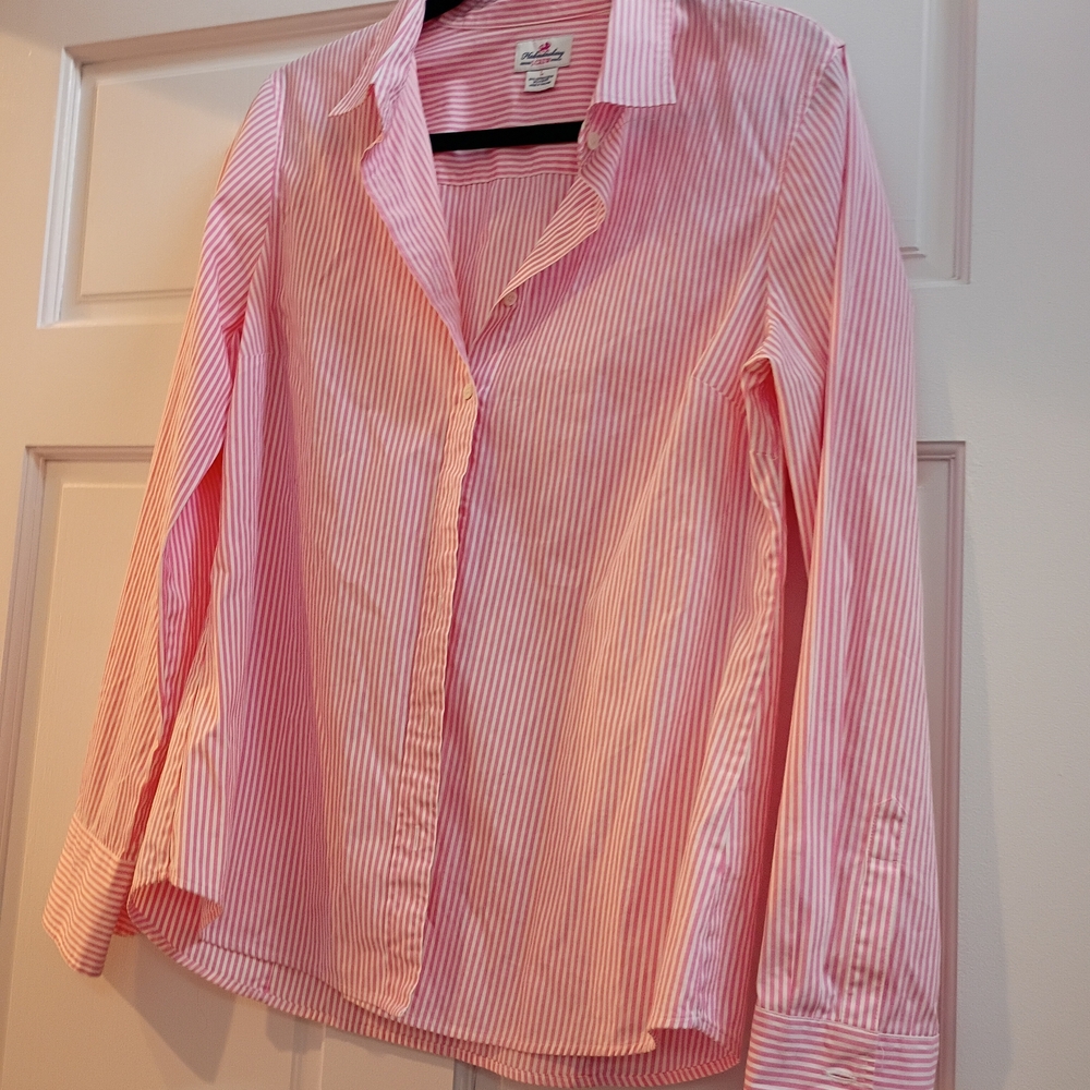 Pink Striped Button-Up Shirt